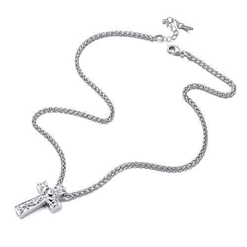 Richsteel Urn Necklaces for Ashes for Women Men Cremation Pendant 01-Steel Celtic Knot Cross no personalized
