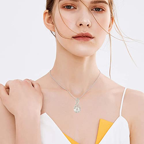 Sterling Silver Urn Necklace for Ashes for Women: Infinity Cremation Jewelry for Women - Ashes Keepsake Pendant Memorial Jewelry Gifts for A Loss of Loved Ones white