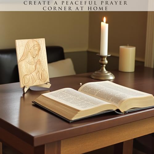 SOUTHLISA Handcrafted Mary Wooden Plaque – Christian Gifts for Women, Religious Gifts for Mom, Faith Home Décor, Catholic Wall Art, Handmade Prayer Plaque with Gift Box