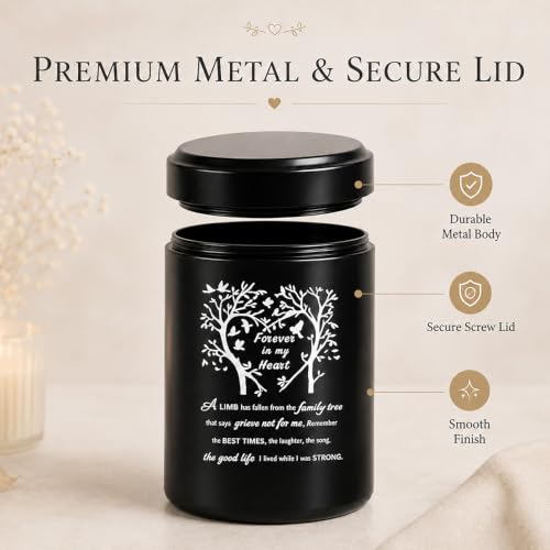 Small Urns for Human Ashes, 4Pcs Metal Ashes Urn with Tree of Life Pattern