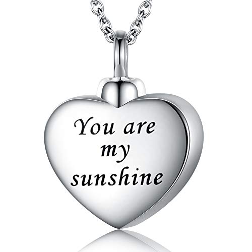 Sunflower Urn Necklace 925 Sterling Silver Cremation Jewelry for Ashes