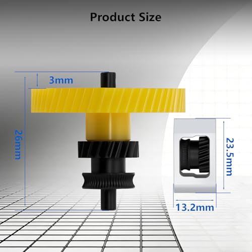 Upgrade Hardened Steel Extruder Gears Assembly for Bambu Lab P2S, Integrated Shaft Design Filament Drive Transmission Replacement Part Wear-resisting Extruder Dual Gears for P2S