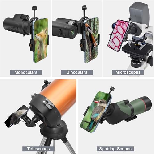 K9 Prism 8x42 Waterproof Monocular Telescope - Bundle with - Smartphone Telescope Adapter Camera Mount