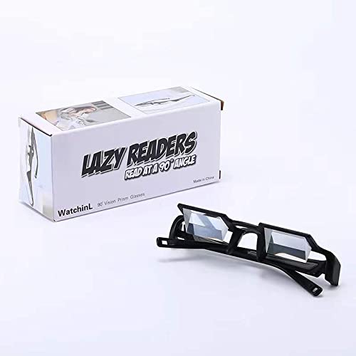 [Australia - AusPower] - Lazy Glasses Laying Down Light Prism Glasses 90°Angle Prism Glasses Neck Relaxer for Lying down Reading and Watching Grey 