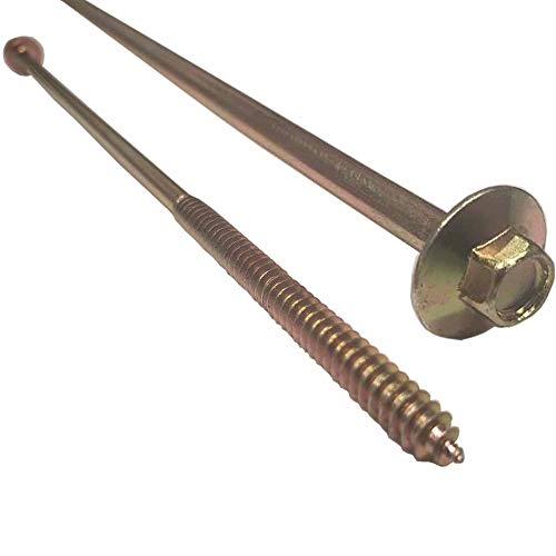 BRAUNY BOY HARDWARE #12 x 10-inch extra-long structural lag wood screw with yellow zinc coating and hex flange head