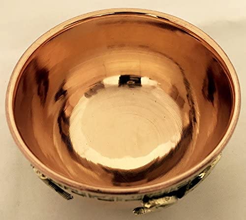 Tibetan Dragon Copper Offering Bowl 3" - Great for Altar & Ritual Use, Incense Burner, Smudging Bowl - New Age Imports, Inc. Tibetan Dragon