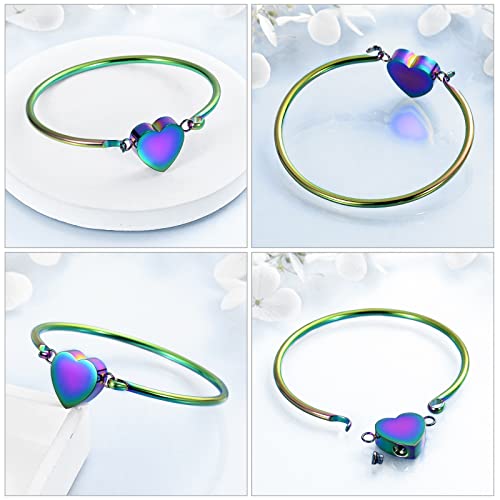 Hearbeingt Heart Urn Bracelet for Ashes Cremation Jewelry for Women Colorful