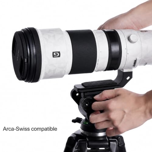 ZZQ&CCF Replacement Lens Foot for Sony FE 400-800mm F6.3-8 G OSS Lens (SEL400800G), Arca-Swiss Dovetail Tripod Collar Foot with QD Socket, 1/4" & 3/8" Threads, CNC Aluminum Low-Profile Base (Grey) Grey