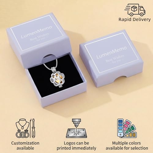 Pet Cremation Jewelry For Ashes For Dog/Cat Paw Stainless Steel Memorial Locket Urn Necklace Inside Mini Box Keepsake Urn Necklace Women Men Loved One Memorial Jewelry