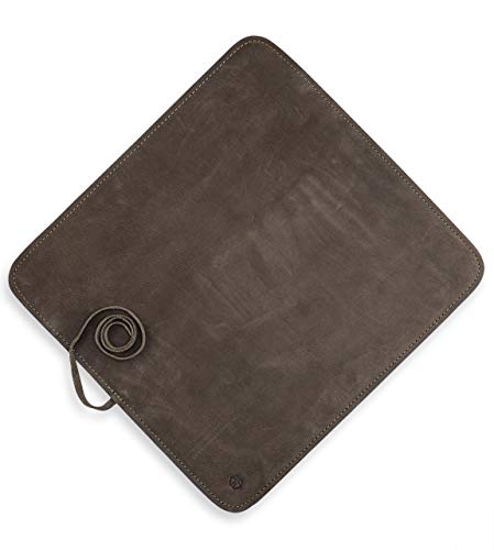 Angus Stoke Knife Bag for Chefs–knife Roll Bag leather 7 slots – Leather Knife Case Noah (green-olive) green-olive