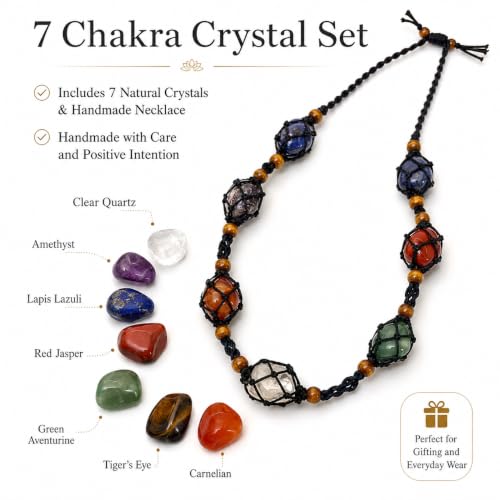 7 Chakra Crystal Stone Set Handmade Rope Small