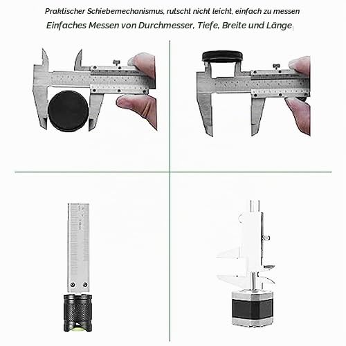 Vernier Caliper 0-50mm Stainless Steel Portable High Accuracy Small Portable Measuring Tool for DIY Household Jewelry Coins Gemstones Antique Student Caliper