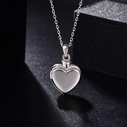 YWN Sterling Silver Infinity Urn Pendants Cremation Jewelry for Ashes Holder Memorial Keepsake Infinity Urn Necklace Cremation Ashes Jewelry for Human/Pet (Heart Urn Necklace)