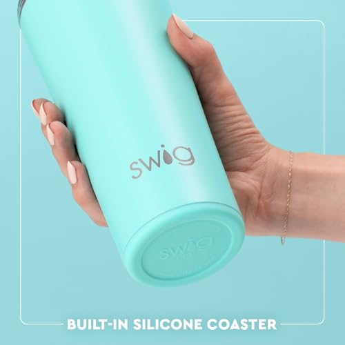 Swig Life 22oz Insulated Tumbler, Travel Coffee Tumbler with Lid, Cup Holder Friendly Travel Coffee Mug, Stainless Steel (Electric Slide)