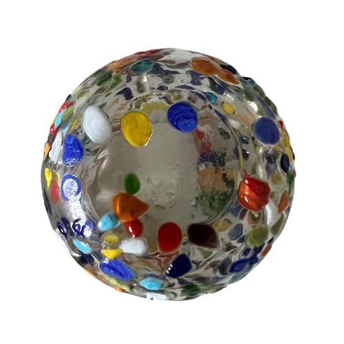 Artisanal Mexican Confetti Glass, Handblown 16 oz Tumbler Glasses – 4"x4" Multicolor Granizado Design – Versatile Drinkware for Wine, Cocktails, Water, and More (2, Textured) 2