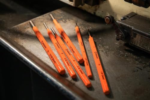 Crescent 6-piece 7-inch pin punch set, CPPS456, with assorted punches for precision metalworking