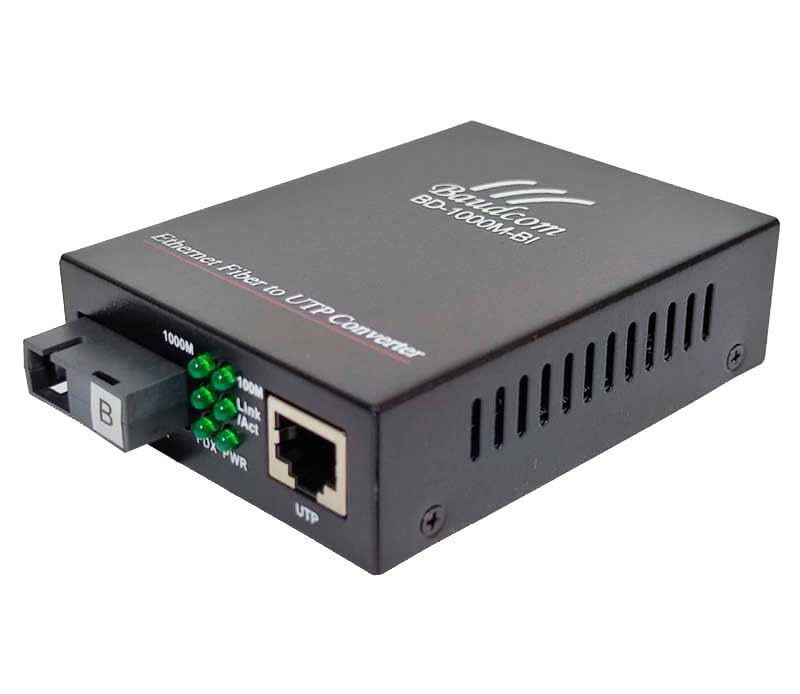 [Australia - AusPower] - Gigabit Ethernet Fiber Media Converter 10/100/1000M, SC Single Transceiver, 20KM Single Mode, RJ45 to 1000Base-LX, BIDI 20KM 