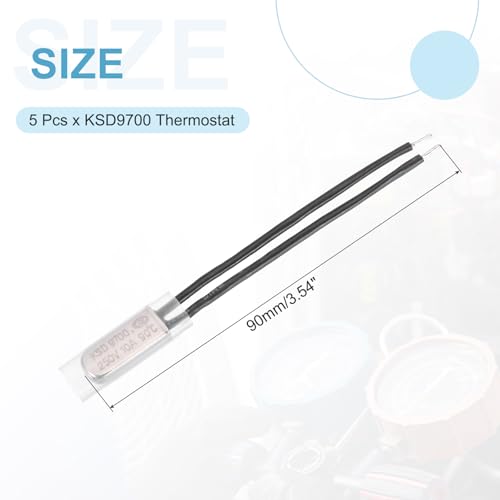 QUARKZMAN KSD9700 Thermal Switch Nc 250V 10A Thermostat 90°C Pack of 5 | Normally closed temperature controller with metal housing