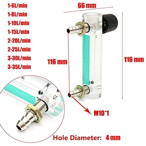 [Australia - AusPower] - Vogueing Tool Flowmeter with Control Valve YB-4M Air Flow Meter Gas Regulator for Oxygen, Air and Gas（0.1-1L/min） 