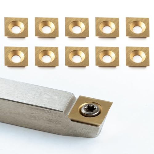 YANSYUAN 12mm titanium-coated square tungsten carbide CNC router bit insert, 12x12x2.2mm, 35° angled edge