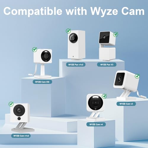 20Ft/6m Outdoor Power Adapter Compatible with Wyze Cam V4/V3,Duo Cam Pan,Wyze Pan V4/V3/V2/OG,Long Flat Charging Extension Cable Replace for Plug,IP67 Waterproof Power Cable-2Pack 2 Pack