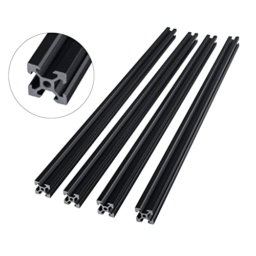 4PCS 2020 V Type Aluminum Profile 600mm European Standard Anodized Linear Rail Aluminum Extrusion Frame for DIY 3D Printer and CNC Machine As Shown