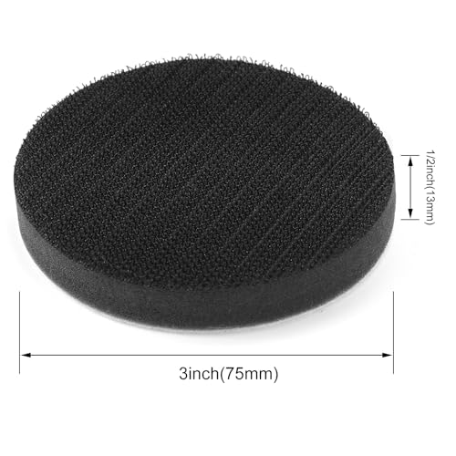 POLIWELL 3-inch 75mm foam buffing interface pad, hook and loop disc, 12-pack
