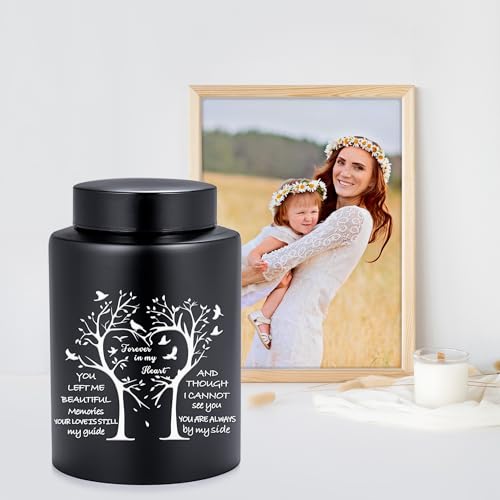 Gredstar Tree of Life Cremation Urn for Human Ashes, Heart Tree Design 140lbs Black-Heart Shaped Tree