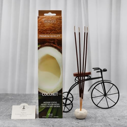 Hosley 40 Pack Incense Sticks – Coconut – Perfect for Home, Meditation & Aromatherapy Coconut-40