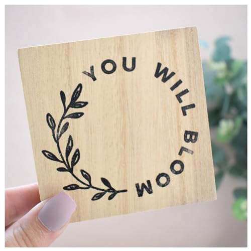 "YOU WILL BLOOM Solid Wood Freestanding Plaque. Wooden Shelf or Desk Decor. Graduation, Promotion, New Home Uplifting Gift Home Ornament."