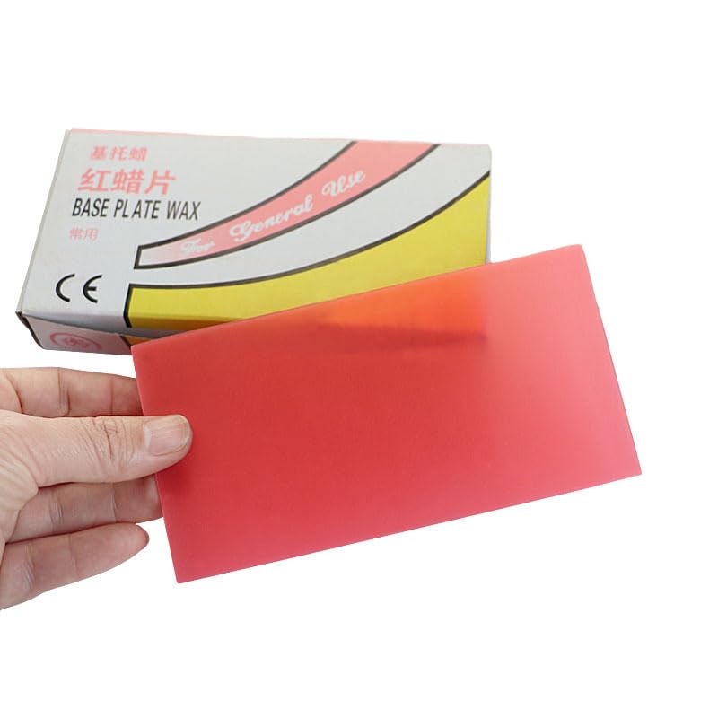 [Australia - AusPower] - 250g Dental Base Plate Wax Molding Casting Wax Sheet Denture Material Red Utility Wax Sheets for Dentist or Jewelry Lab Dentist (1 Box) 1 Box 