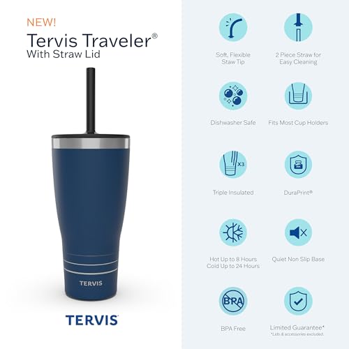 Tervis Traveler Sleek Cheetah Triple Walled Insulated Tumbler Travel Cup Keeps Drinks Cold & Hot, 30oz with Straw Lid, Stainless Steel