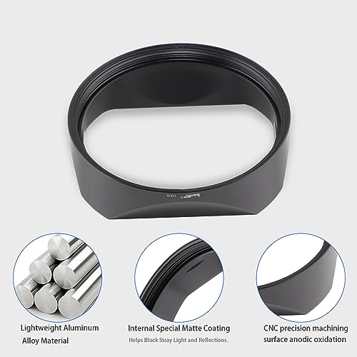 Haoge Metal Square Lens Hood for Leica Q3 Q3-43 Camera Accessories Black LH-LQ343B Black Square for Q3/Q3-43