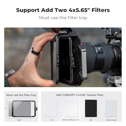K&F CONCEPT Matte Box with Carbon Fiber Top Flag, with 5pcs Adapter Rings