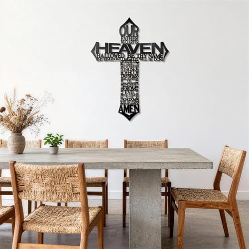 Sinseike Large Metal Cross Wall Decor (Black) Black