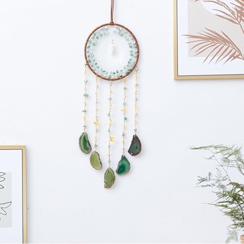 Crystals Tree of Life Dream Catchers,Crystal Gemstone Chakra Indoor Wall Hangings for Windows Garden Home Décor(Green Aventurine) Green Aventurine