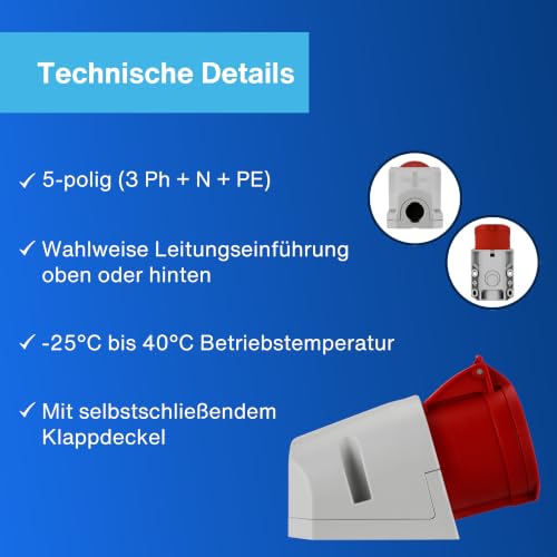 REV Ritter Plug IP44 Female (16 A), 100 x 50 x 50 cm 2-100 x 50 x 50 cm Wall socket