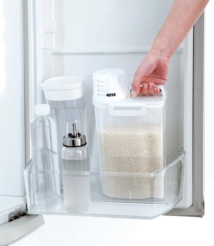 アスベル Sealed Rice Bin Refrigerator Storage, Freshness 4.4 lbs (2 kg), White, Firmly Sealed, Vertical and Horizontal Storage (with Gasket) natural 2kg New