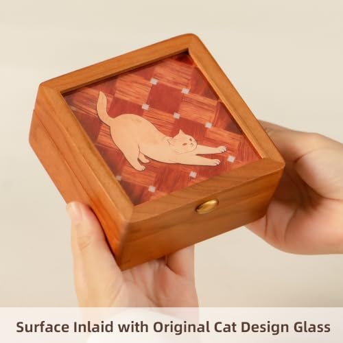 Small Jewelry Box,Cherry Wood Jewelry Case,Travel Jewelry Organizer NO.2