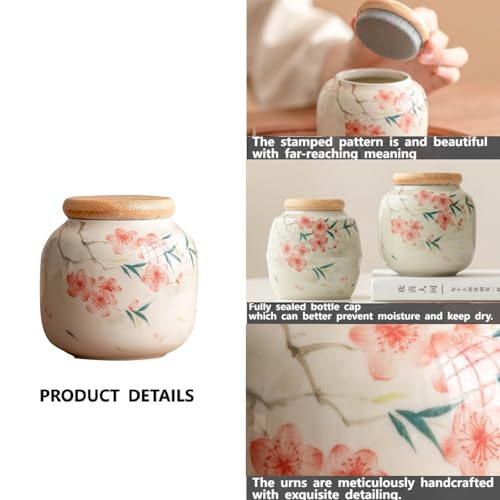 Small urn Ashes Keepsake - Flowers Ceramic urn for Humans， Funeral Memorial 3 inches urns for Adults, Child, Pets， Hold 10 Cubic inches -Qnty 1