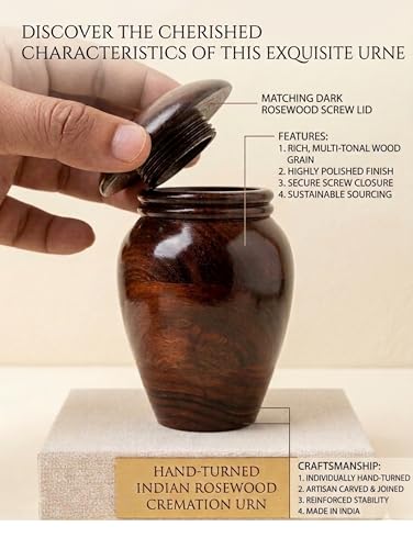 Wooden Cremation Urns for Ashes Adult Male/Female -Decorative Urns-Wooden Small Cremation Urn for Funeral for Pet or Human Ashes.. (Plain URN)