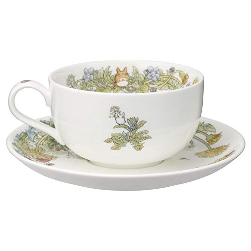 Noritake T97285A/4660-2 Milk Tea Cup & Saucer, 11.8 fl oz (325 cc), My Neighbor Totoro, Dandelion, Microwave Safe, 1 Guest, Bone China 01: Milk tea cup & saucer 02: Dandelion knit