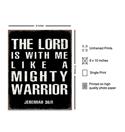 Christian Religious Gifts for Men - Catholic Wall Art Decor - Inspirational Scripture Bible Verses - Spiritual Positive Quotes - Man Cave, Home Office, Boys Bedroom - Motivational Sayings - Man of God