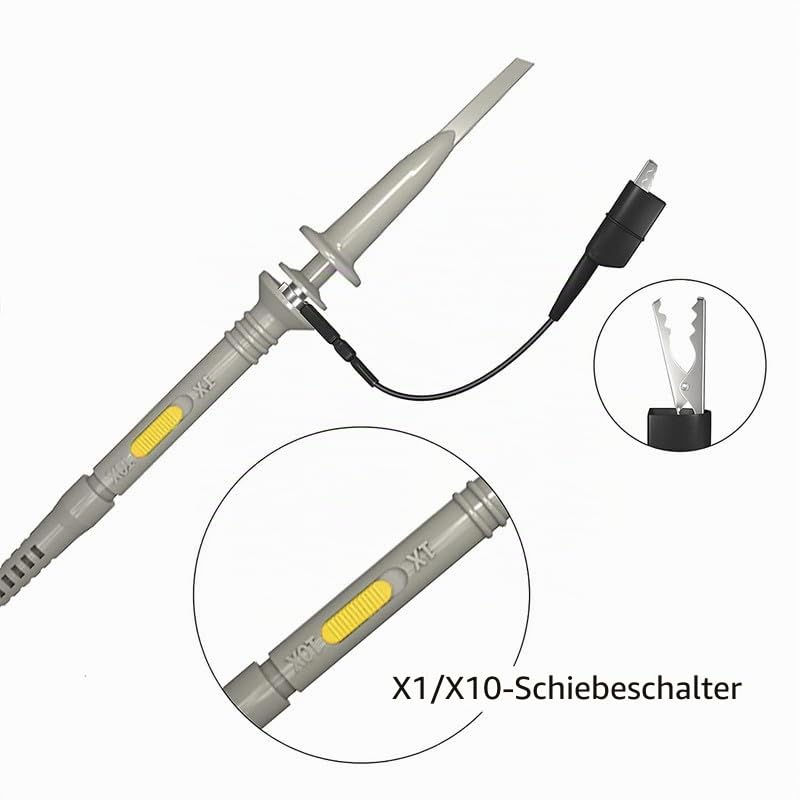 Oscilloscope Probe P6100 Set - Universal 100MHz 1X/10X Probe with Adapter for FNIRSI TC4 TC3 DSO152 DSO153 Oscilloscopes Adapter P6100+