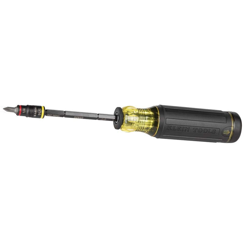 [Australia - AusPower] - Klein Tools 32933 Impact Driver, SAE 7-in-1 Impact Socket Set, Flip Socket with 6 Hex Driver Sizes, Plus Bit Holding Feature 