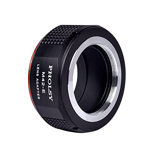 PHOLSY Lens Mount Adapter Manual Focus: Compatible with M42 Lens to Sony E (NEX) Camera Body M42 to Sony E