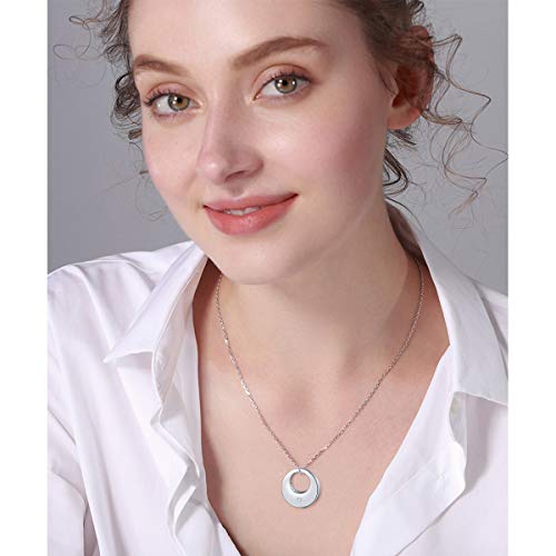 Flyow Urn Necklaces for Ashes for Women Cremation Jewelry 925 Sterling Silver Eternity Memorial Ashes Keepsake Pendant Adjustable Length Forever in My Heart