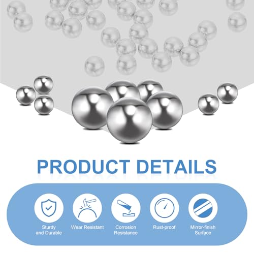 sourcing map 8mm Bearing Balls, 100 Pcs 304 Stainless Steel G100 Precision Balls Metric Mixing Balls for Bearings Bicycles Casters (Mirror Finish)