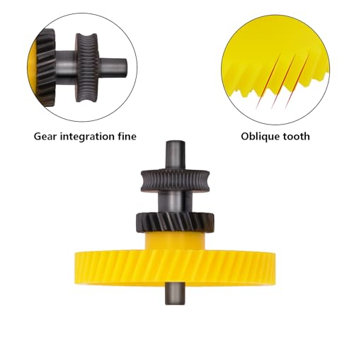 Upgrade Hardened Steel Extruder Gear Assembly for Bambu Lab P1P, P1S, X1C, X1E, Oblique Tooth Nano Coating Hardened Steel Extruder Dual Gears Kit for X1/P1 Series