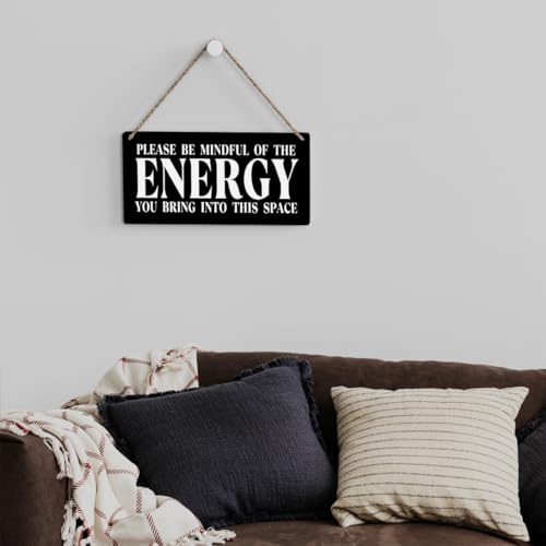 Black wall Art Meditation Room Decoration Spiritual Decor Wooden Wall Sign Energy-Black